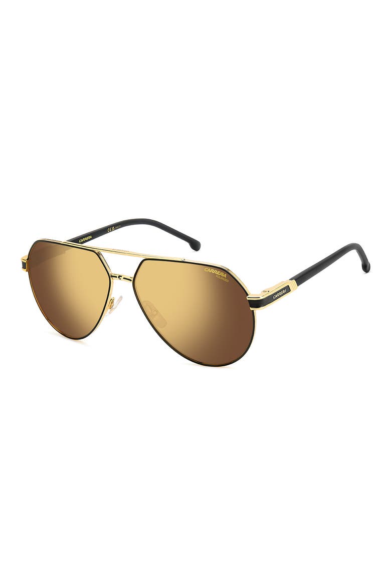 1067/S 62mm Polarized Navigator Aviator Sunglasses, Alternate, color, MATTE BLACK GOLD