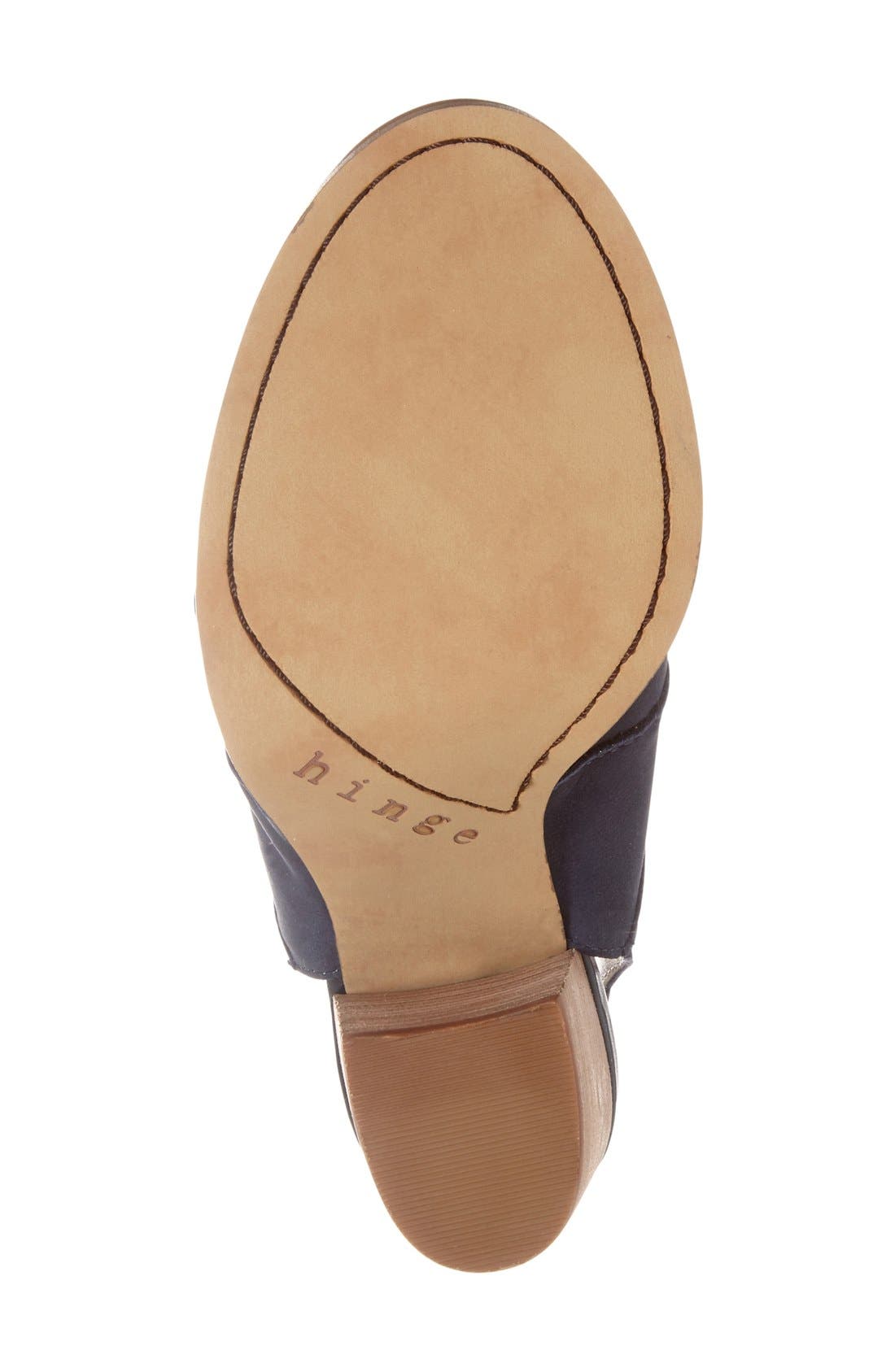 'Drea' Peep Toe Leather Sandal, Alternate, color, NAVY NUBUCK