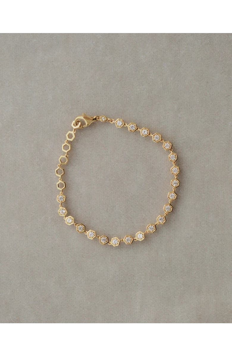 Astley Clarke Gold White Sapphire Deco Tennis Bracelet, Alternate, color, White Sapphire