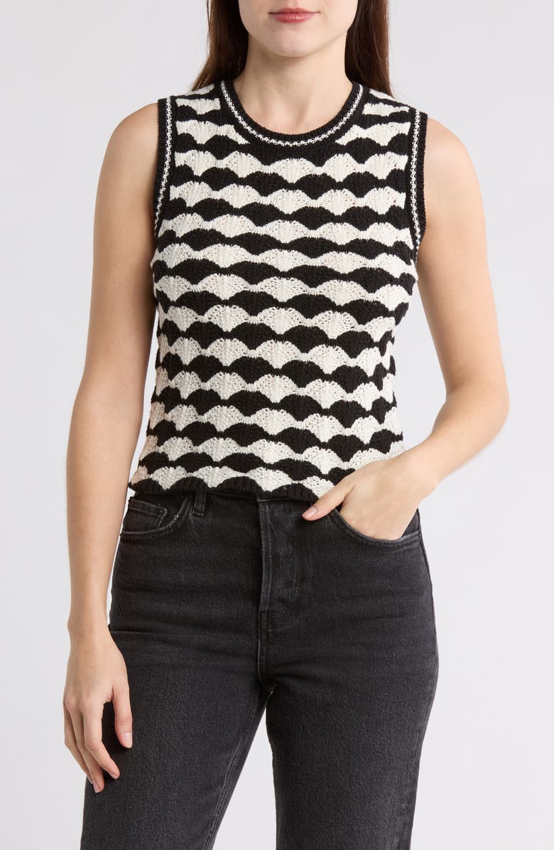 Blu Pepper Scallop Knit Top, Main, color,