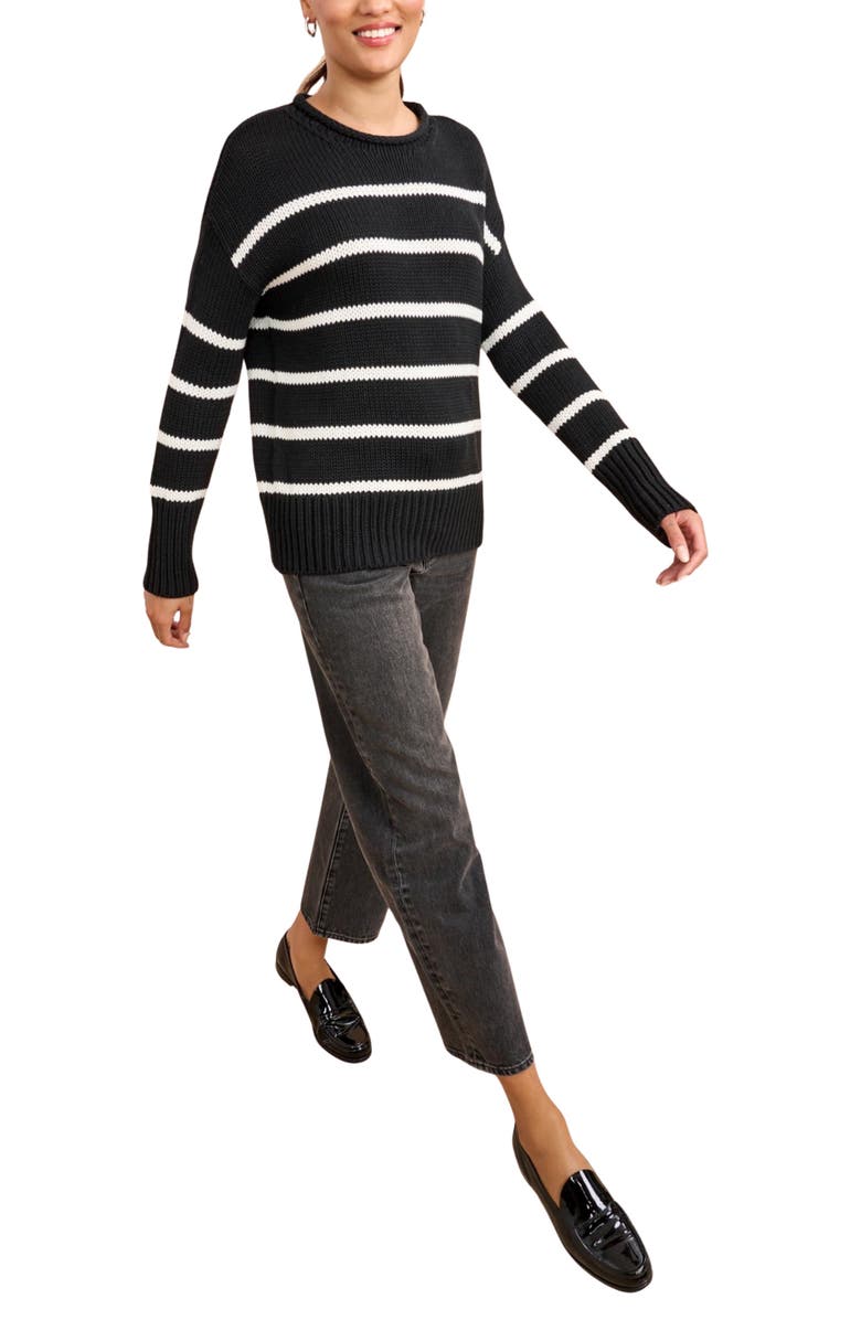 La Ligne Marina Sweater, Alternate, color, Black/Cream