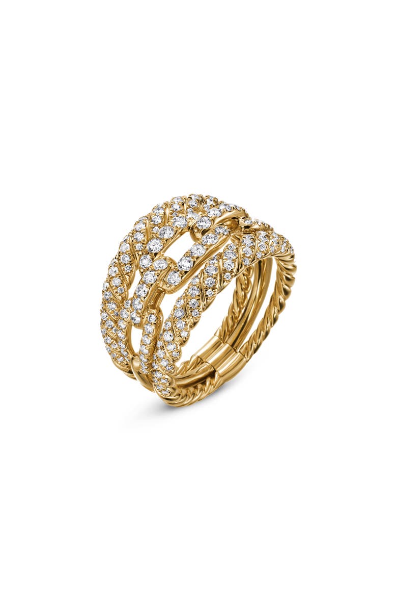 David Yurman Stax Diamond Stack Ring, Alternate, color, Yellow Gold