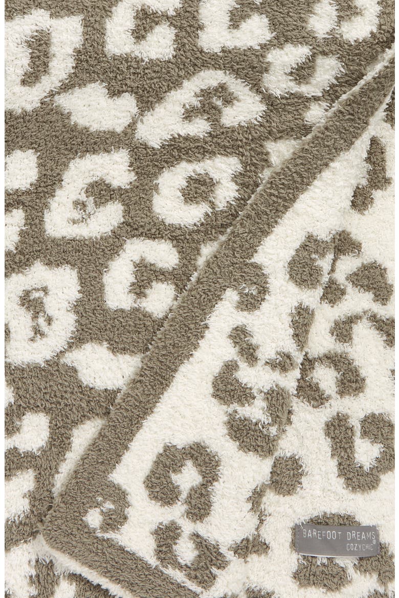 CozyChic® Leopard Print 54 x 72 Throw Blanket, Alternate, color, EUCALYPTUS/ CREAM