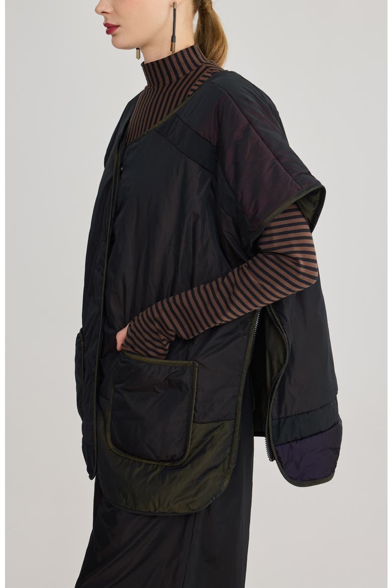 Ardena Quilted Puffer Vest, Alternate, color, Brown