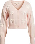 LoveShackFancy Francette Bow Cotton & Wool Cardigan