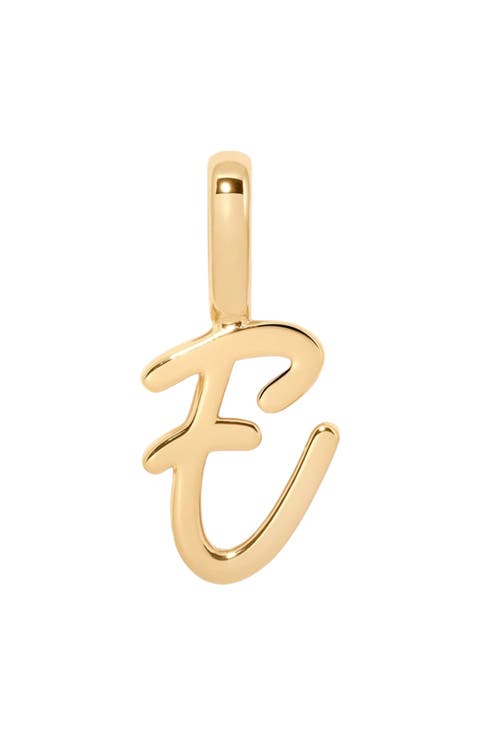 Script Initial Charm Gold Vermeil