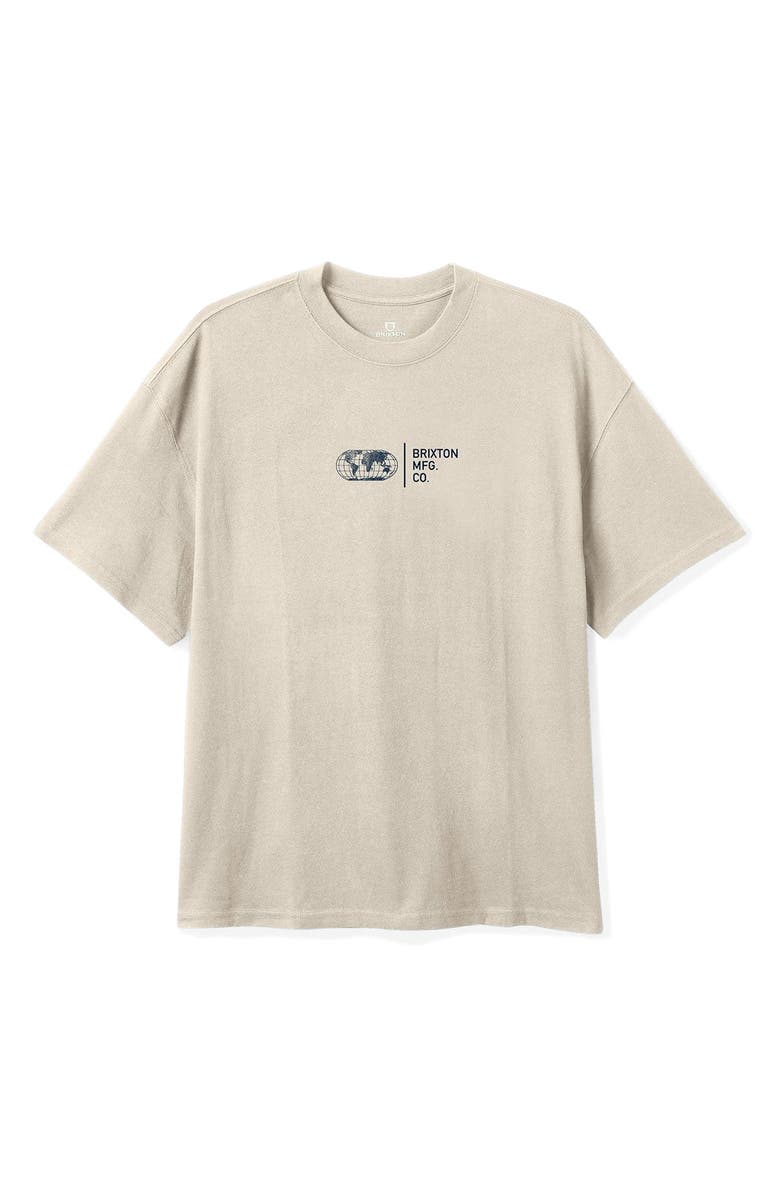 Brixton Union Relaxed Fit Heavyweight Cotton Graphic T-Shirt, Alternate, color, Cream Classic Wash