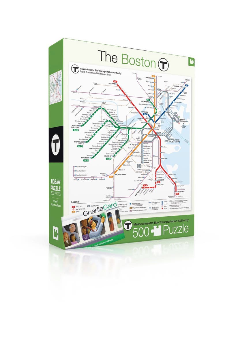 Boston T Map 500 Piece Puzzle, Alternate, color, No Color