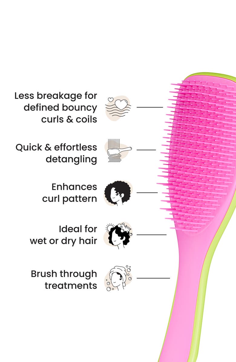 Tangle Teezer Ultimate Detangler Hairbrush for Curly to Coily, Alternate, color, Cyber Lime / Pink