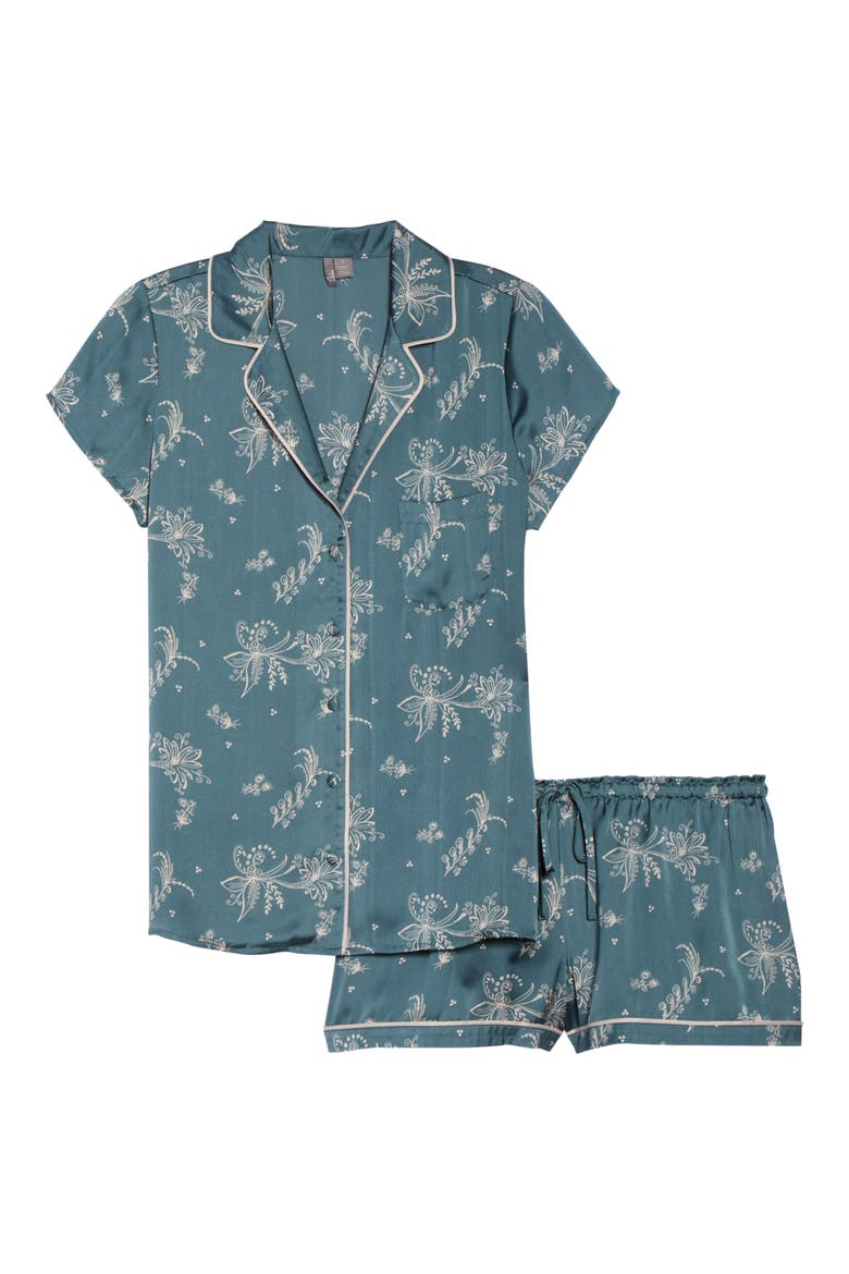 Satin Pajamas, Alternate, color, BLUE GOBLIN FLIRTY FLORAL