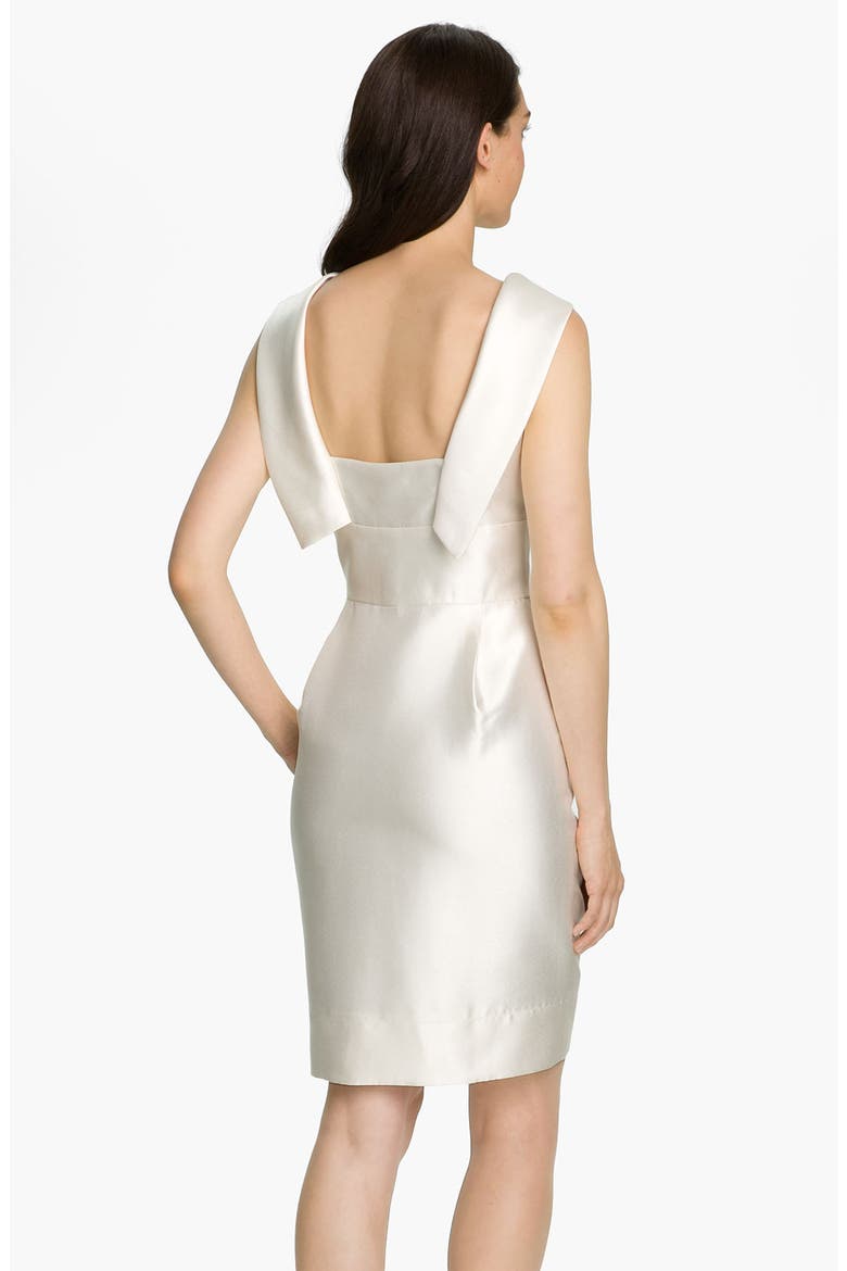 Cowl Collar Mikado Woven Dress, Alternate, color, WHITE