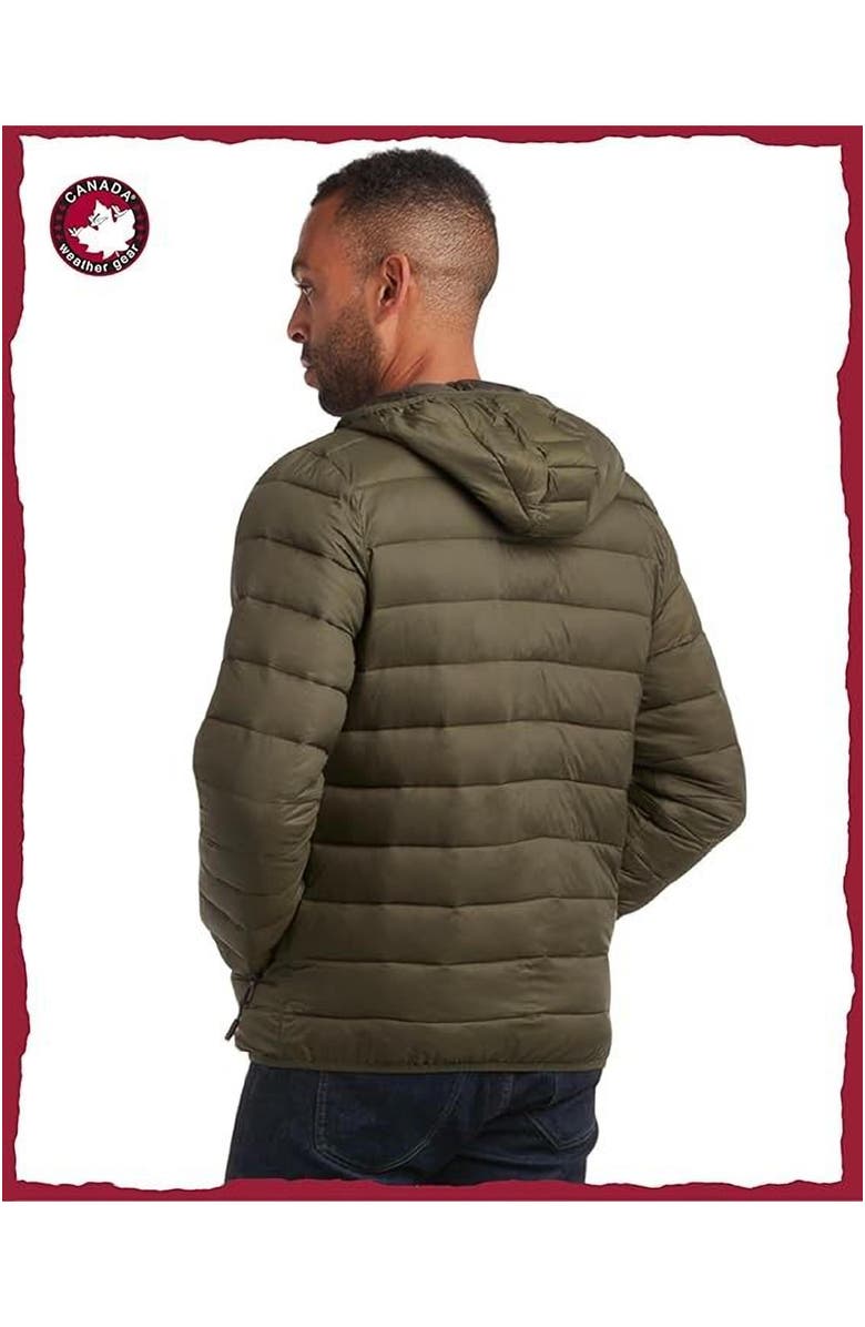 CANADA WEATHER GEAR Men's Packable Puffer Bubble Coat, Alternate, color, Olive