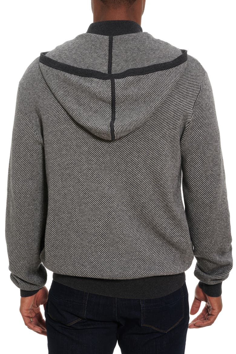 Draco Stripe Cotton & Cashmere Zip Hoodie, Alternate, color, LIGHT GREY