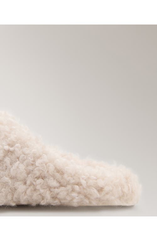 Mango Faux Shearling Slipper In White