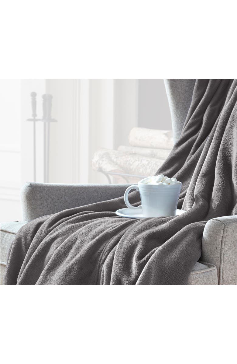 Vellux Microfleece Throw Blanket, Alternate, color, Tornado Grey