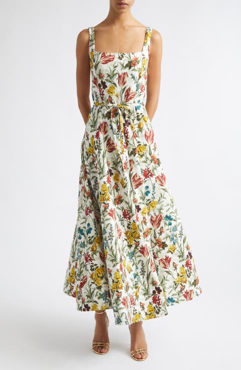 Polly Floral Linen Blend Maxi Dress