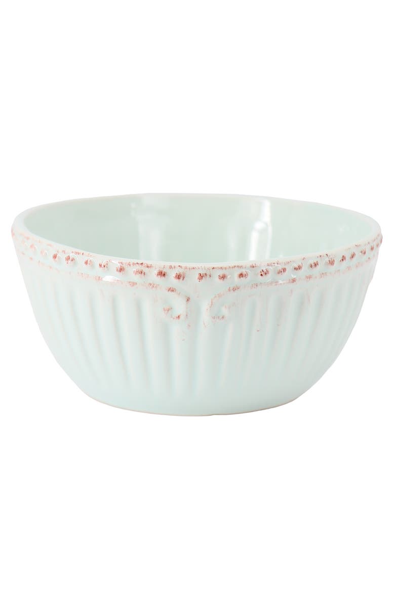6pc 6 Inch Stoneware Embossed Cereal Bowl Set in Blue, Alternate, color, Blue