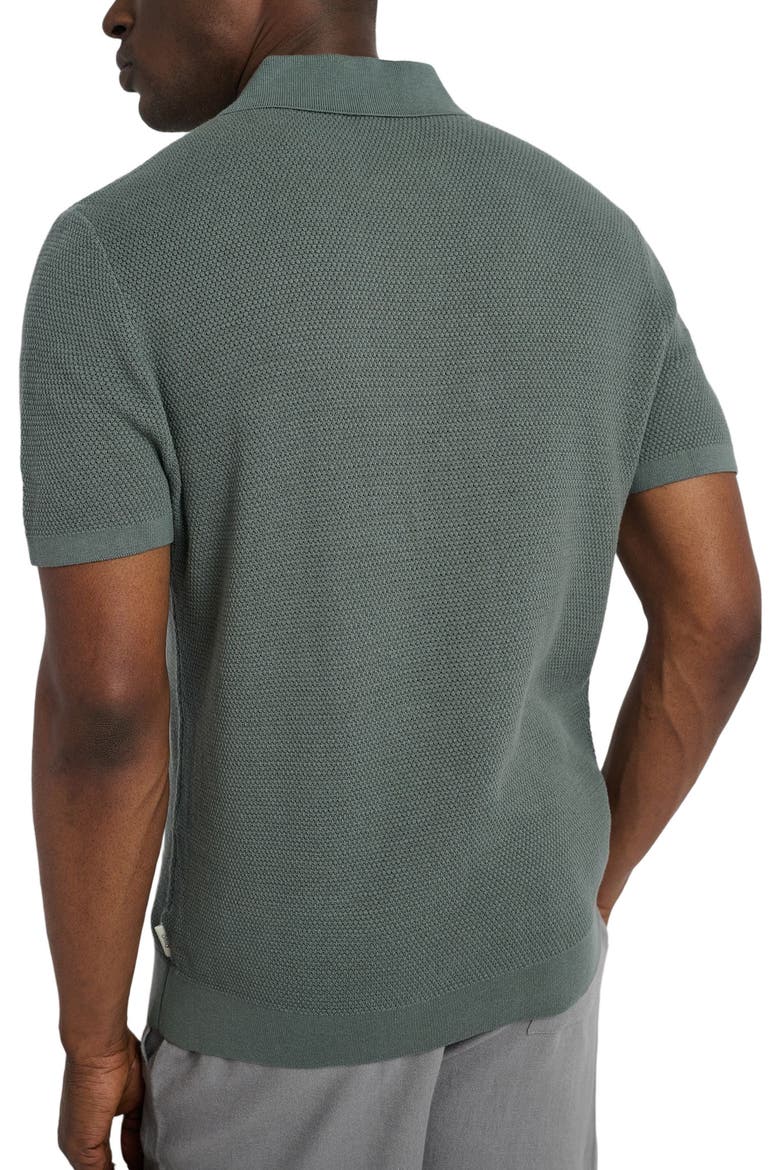 Cotton Textured Knit Polo, Alternate, color, AGAVE