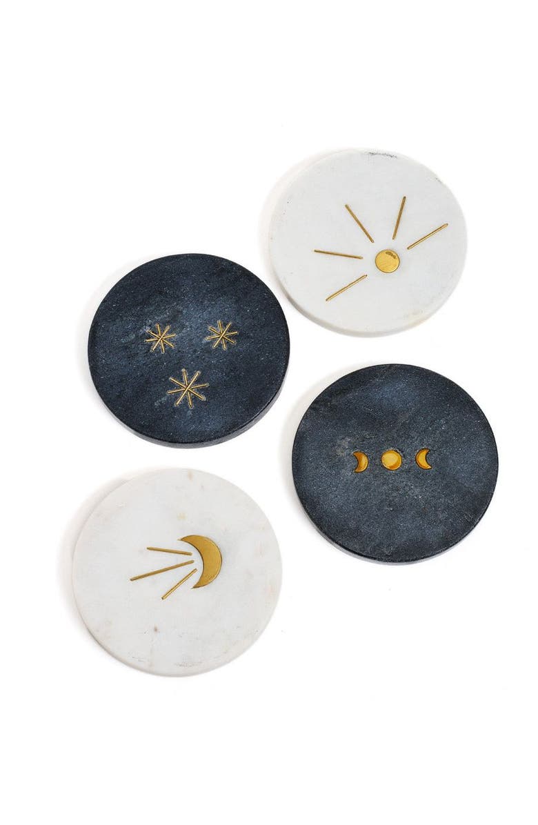 Matr Boomie Indukala Moon Phase Marble Coasters - Set of 4, Main, color, Multicolor