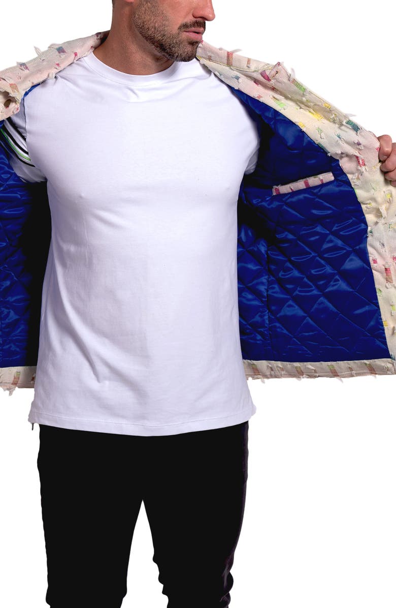 Maceoo Ascension 0013 Lined Denim Jacket, Alternate, color, Ivory/Brown