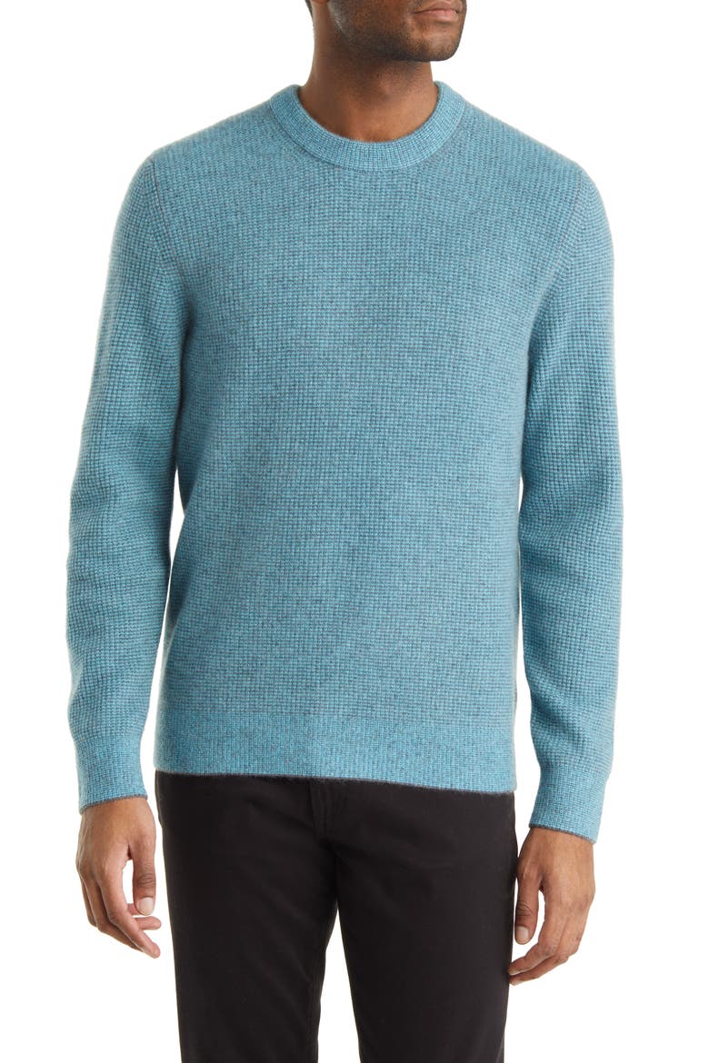 Boiled Cashmere Crewneck Sweater, Main, color, FOUNTAIN COMBO