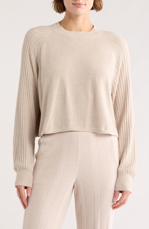 CozyChic® Ultra Lite® Mock Neck Crop Sweatshirt