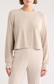 Barefoot Dreams® CozyChic® Ultra Lite® Mock Neck Crop Sweatshirt