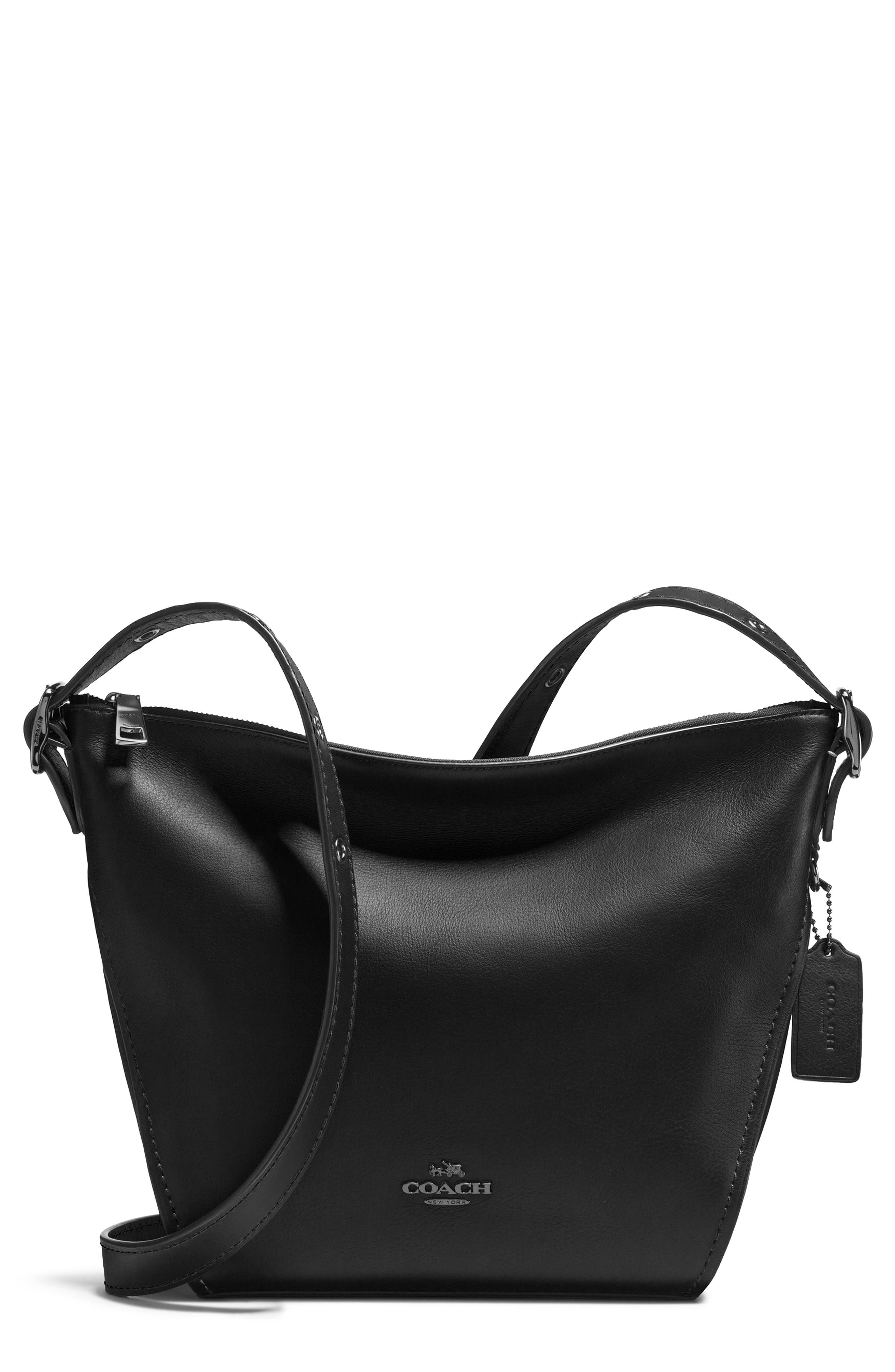 COACH Dufflette Leather Crossbody Bag, Main, color, 