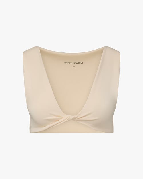 Weworewhat Twist Front Bra Top In Off-white