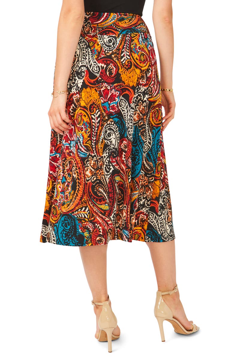 Chaus Paisley Print Skirt, Alternate, color, 