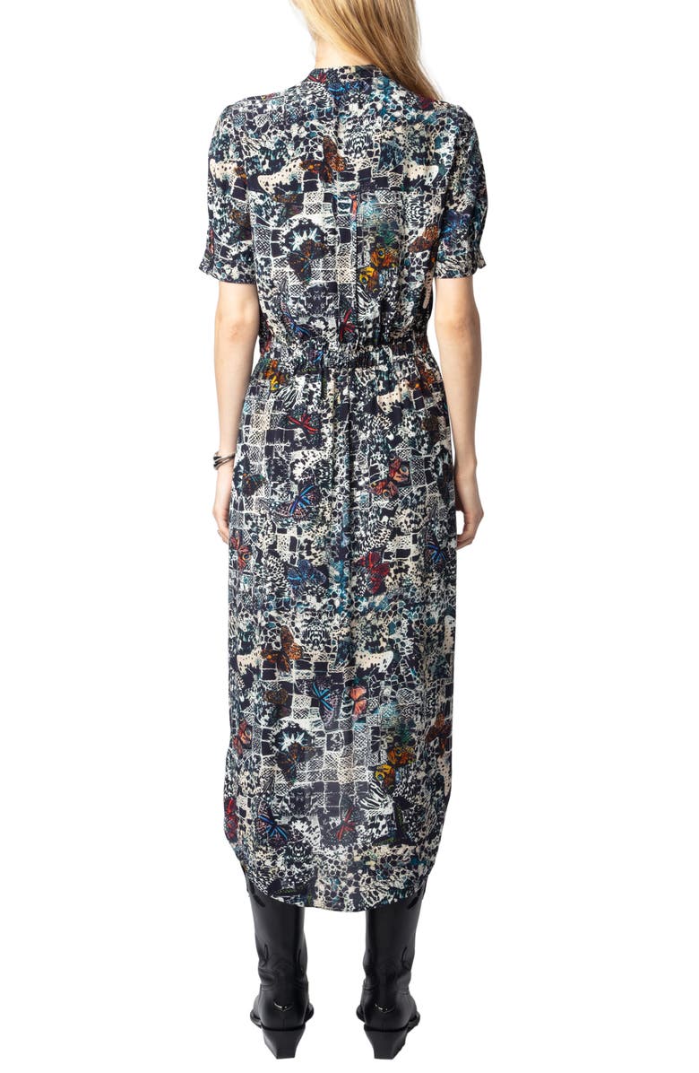 Zadig & Voltaire Rimaz Soft Butterflies Short Sleeve Shirtdress, Alternate, color,