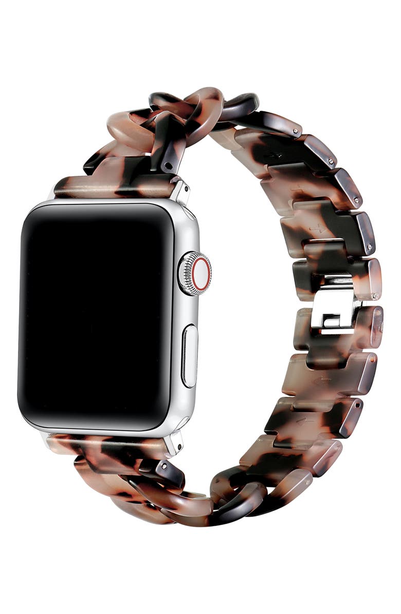 The Posh Tech Kit Tortoise Print Apple Watch<sup>®</sup> Watchband, Alternate, color,