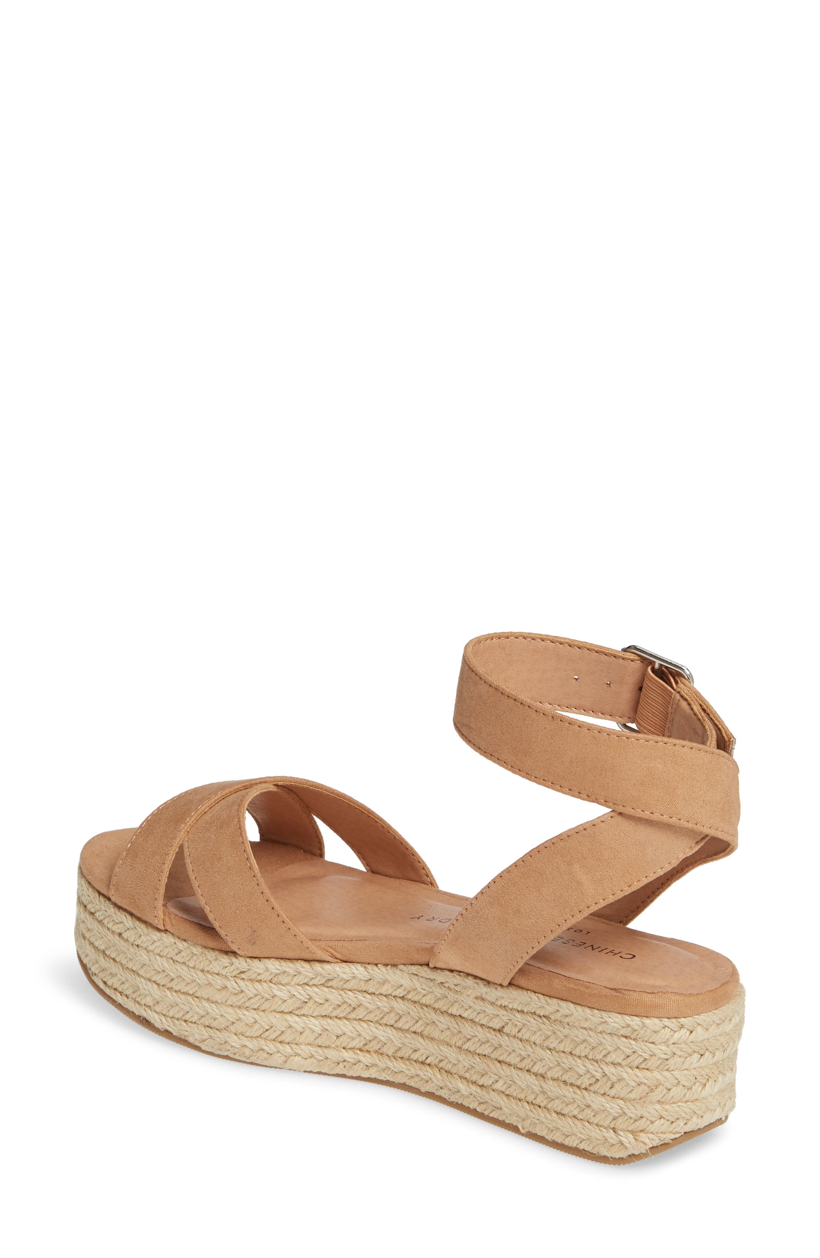 Zala Espadrille Platform Sandal, Alternate, color, CAMEL SUEDE