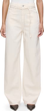 DL1961 Casie Belted Mid Rise Wide Leg Jeans