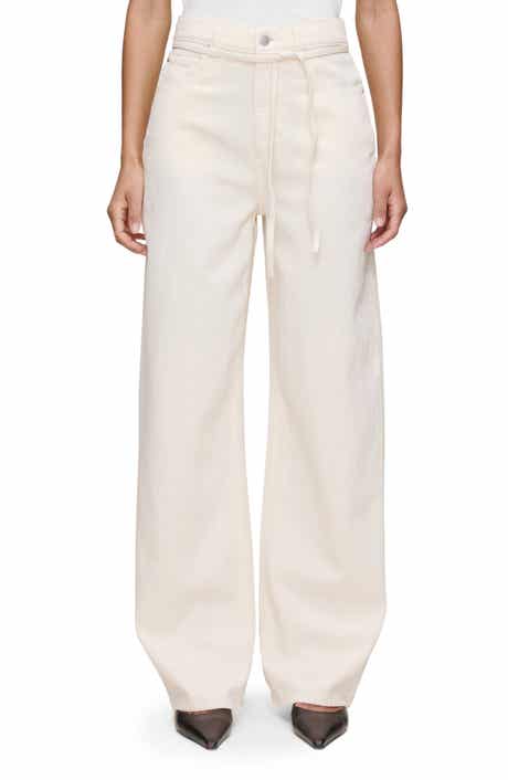 Casie Belted Mid Rise Wide Leg Jeans