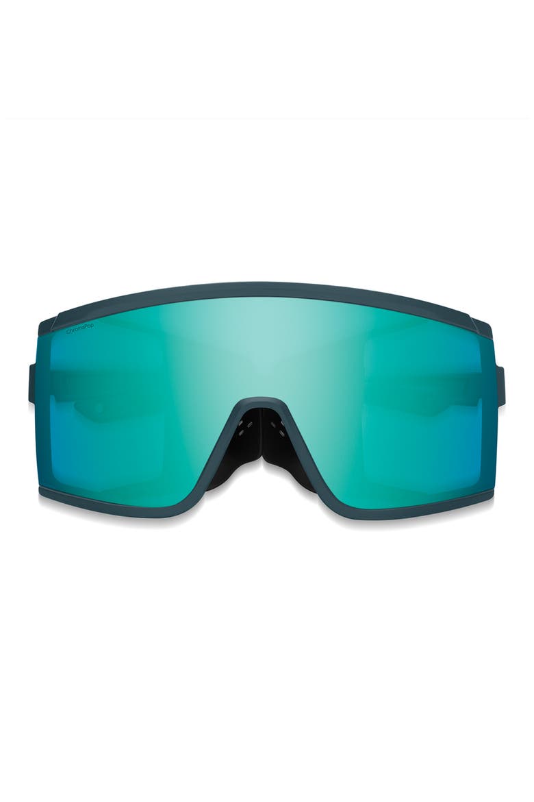 Pursuit 148mm ChromaPop™ Glacier Photochromic Polarized Shield Sunglasses, Main, color, MATTE PACIFIC / CHROMAPOP OPAL