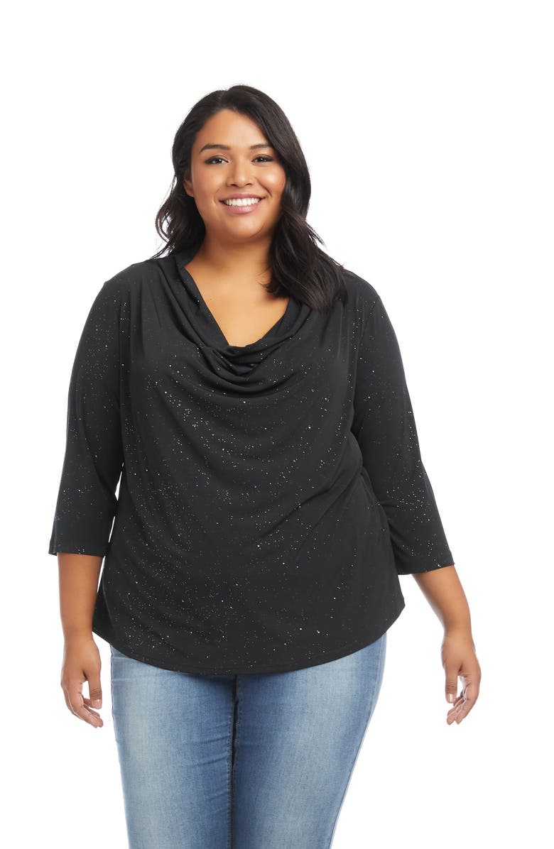Karen Kane Sparkle Cowl Neck Top, Alternate, color, 
