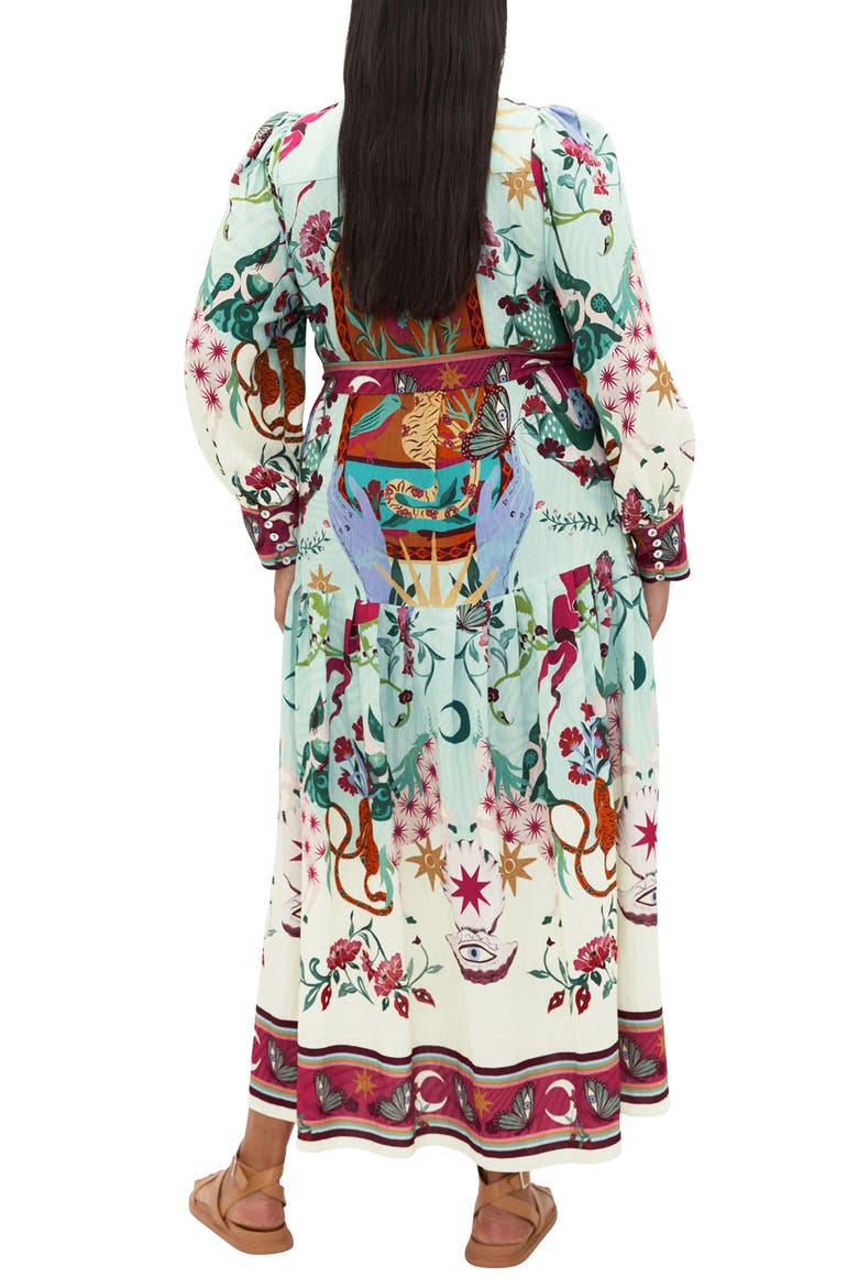 Ezra Mixed Print Long Sleeve Maxi Shirtdress, Alternate, color, HERO DREAMSCAPE