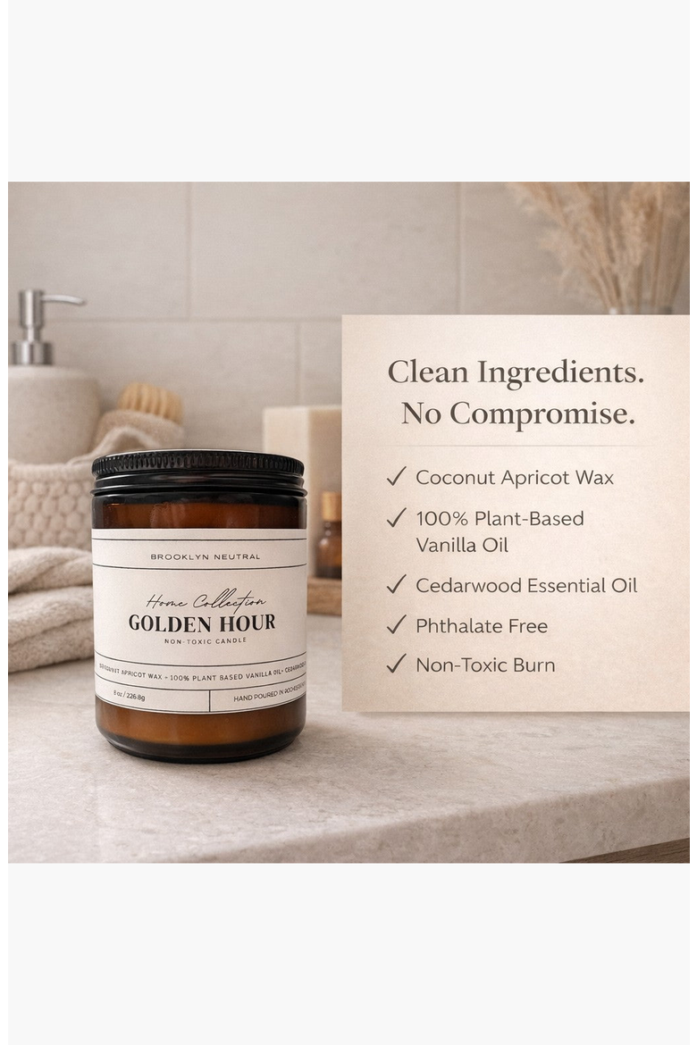 Golden Hour: Vanilla Santal Non-Toxic Luxury Candle, Alternate, color, None