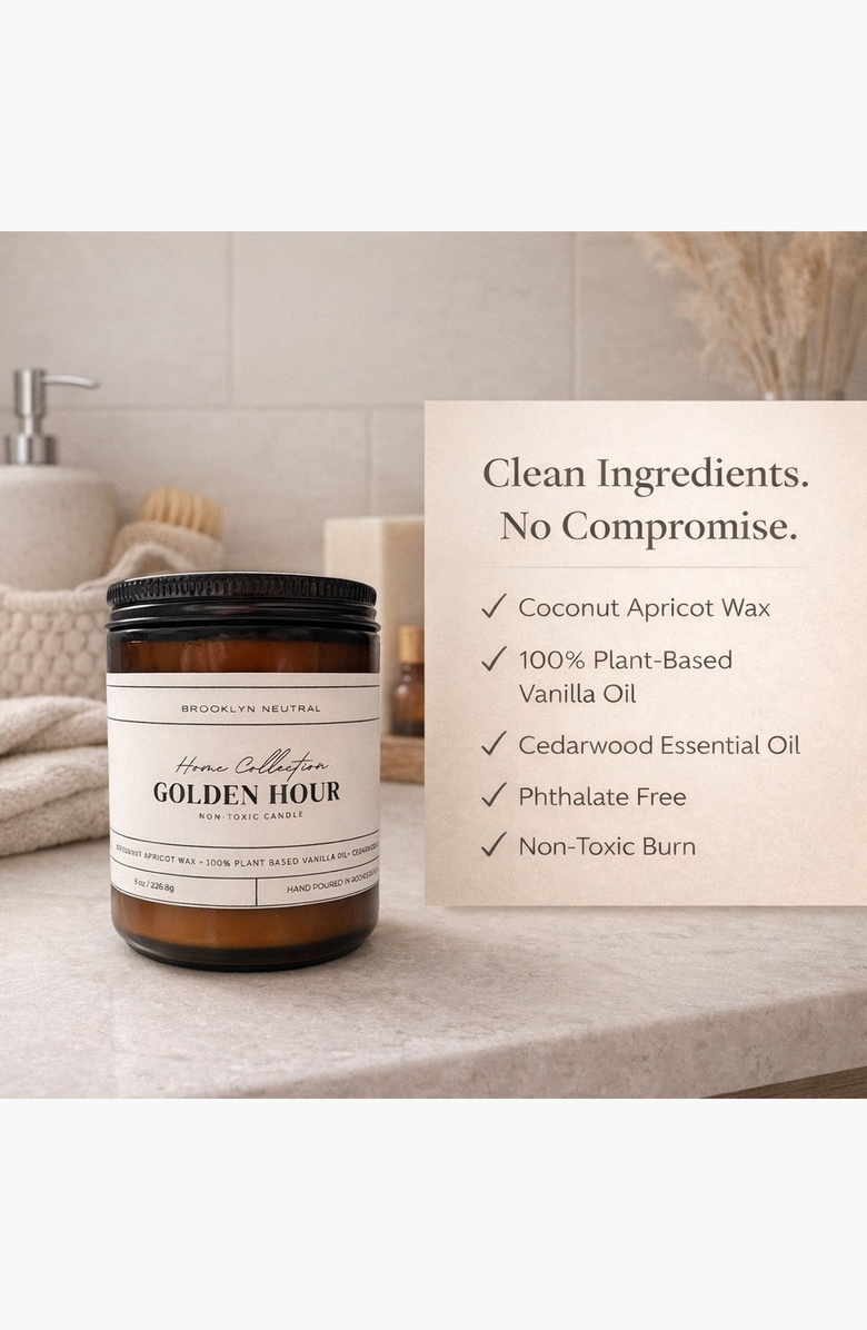 BROOKLYN NEUTRAL Golden Hour Scented Candle, Alternate, color, NO COLOR