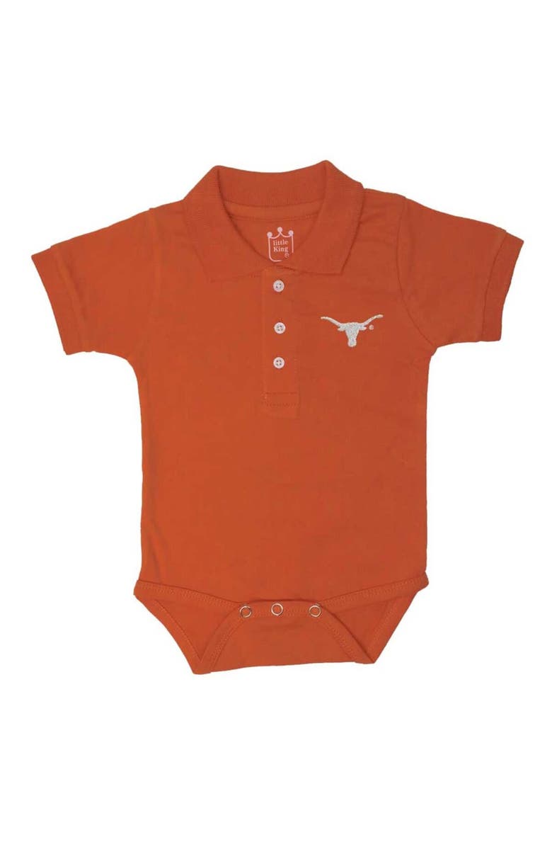 LITTLE KING Newborn & Infant Texas Orange Texas Longhorns Lit Polo Bodysuit, Main, color,