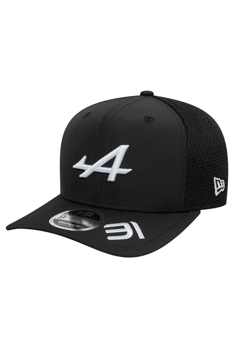 Men's New Era Esteban Ocon Black Alpine Team Driver 9FIFTY Trucker Adjustable Hat, Alternate, color, Black