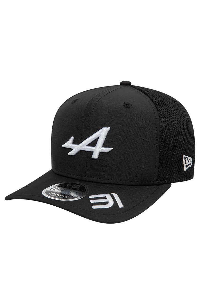 New Era Men's New Era Esteban Ocon Black Alpine Team Driver 9FIFTY Trucker Adjustable Hat, Alternate, color, 