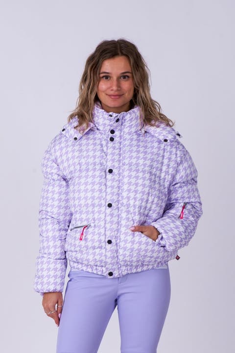 Chic Puffer Jacket - Houndstooth