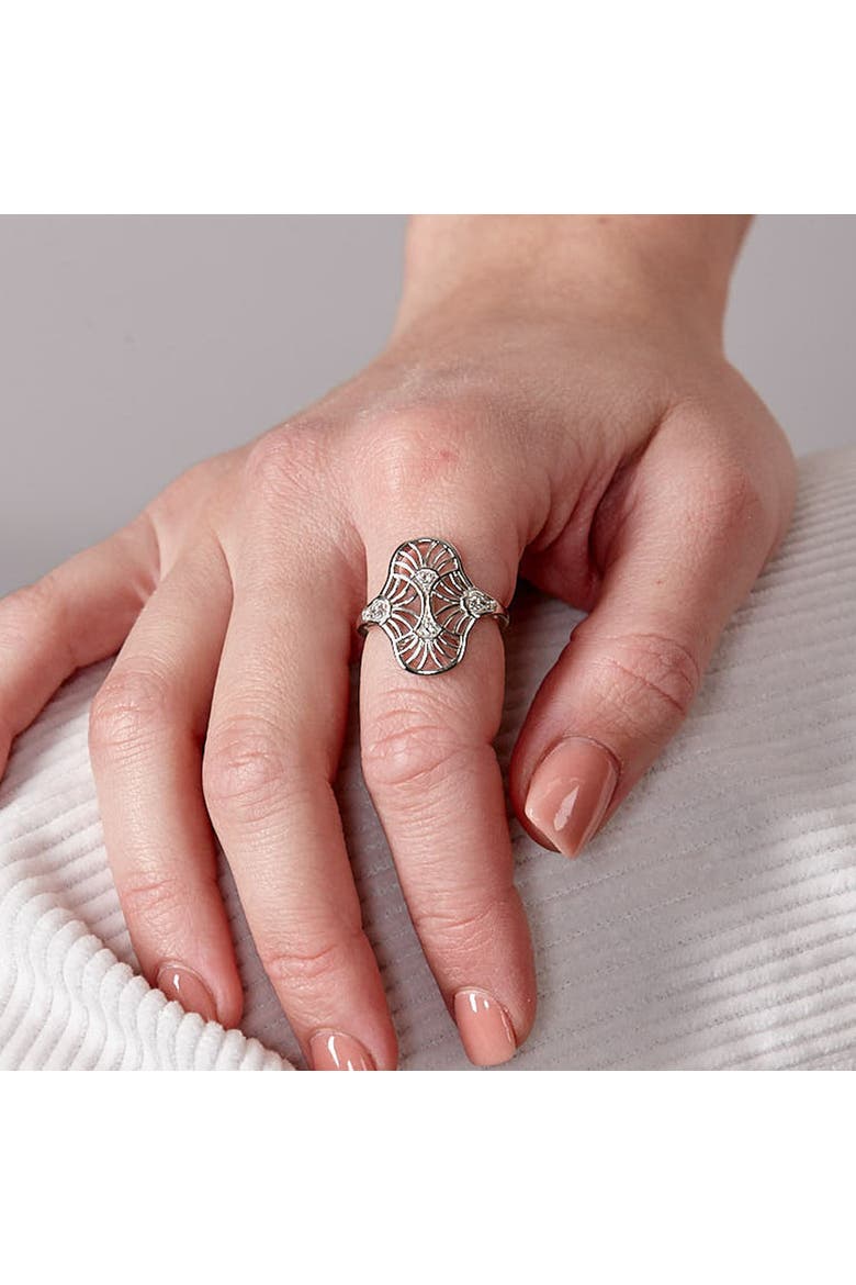 Art Deco Oval Ring, Alternate, color, Sterling Silver