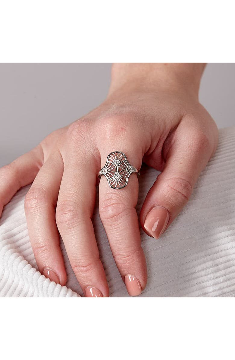 Lucy Quartermaine Art Deco Oval Ring, Alternate, color, Sterling Silver