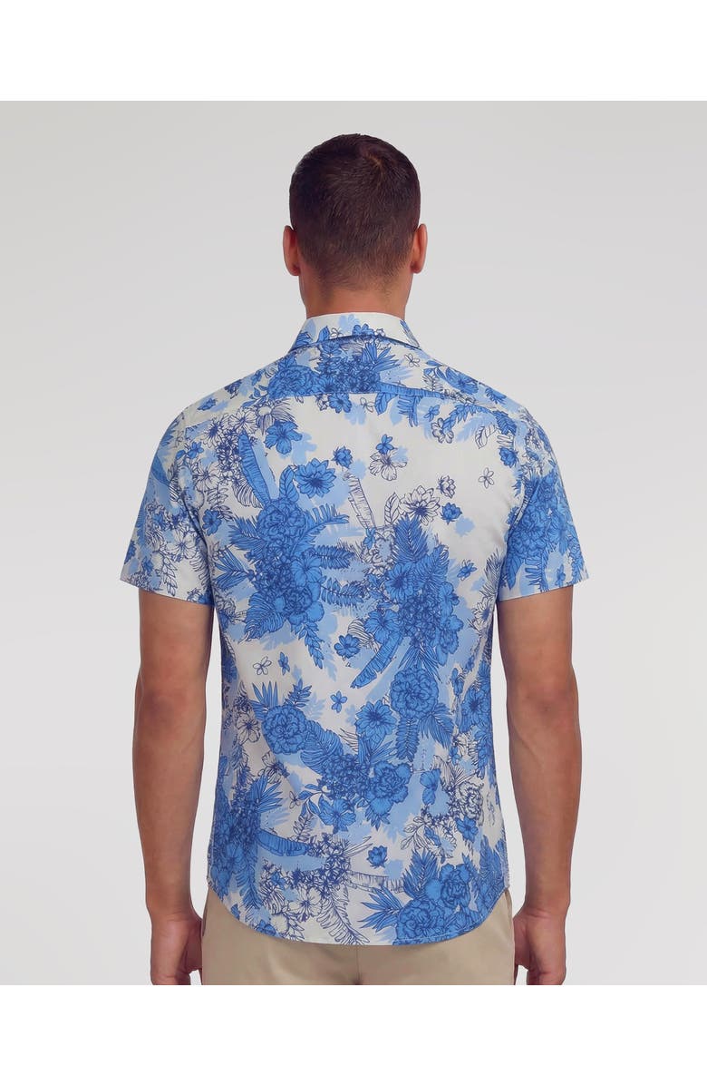 Lords of Harlech Mono Floral Mens Printed Button Up Shirt, Alternate, color, Mono Floral White
