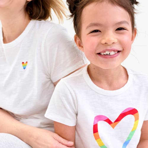 Primary Grown-ups Embroidered Classic Slub Crewneck Tee In White