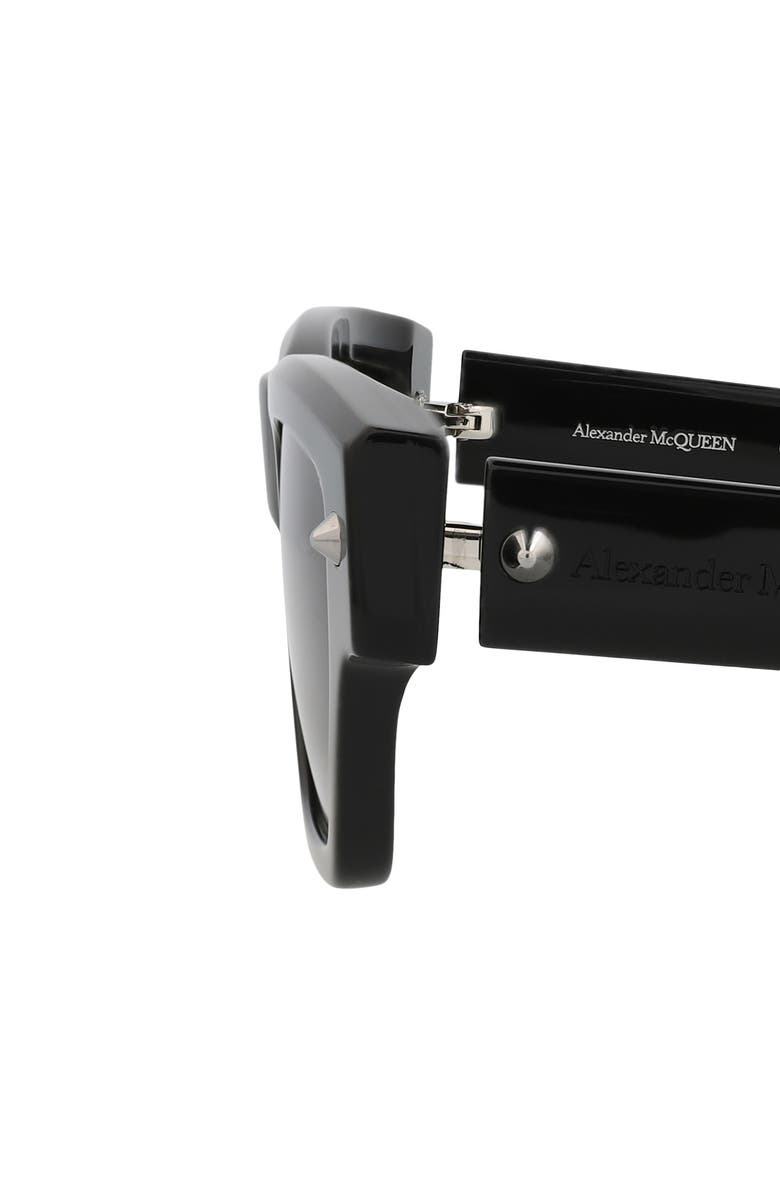 McQueen 53mm Square Sunglasses, Alternate, color, Black Black Grey