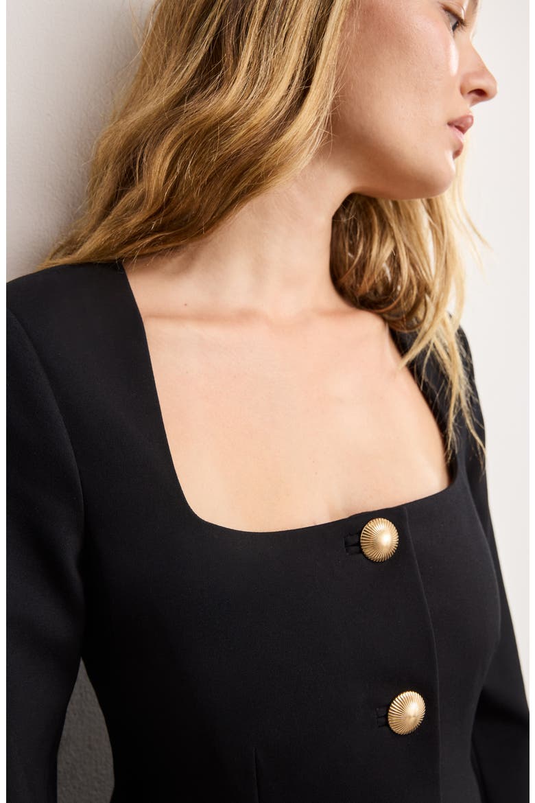 Stretch Ponte Sculpt Blazer, Alternate, color, BLACK001